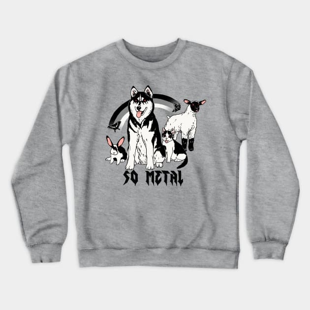 Metal Animals Crewneck Sweatshirt by Hillary White Rabbit